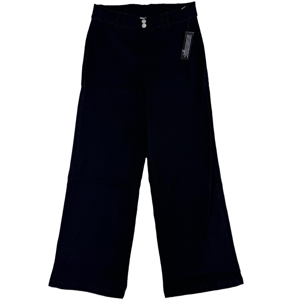 Denim & Co Adaptive Easy Stretch Wide Leg Jeans Size 10 Regular Black